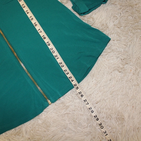 Anne Klein Emerald Green zipper blouse! Sz: S - Picture 4 of 7